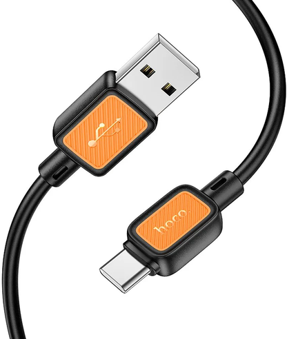 USB-A - USB-C HOCO X108 Data- ja Latauskaapeli, 18W, 1m, Musta