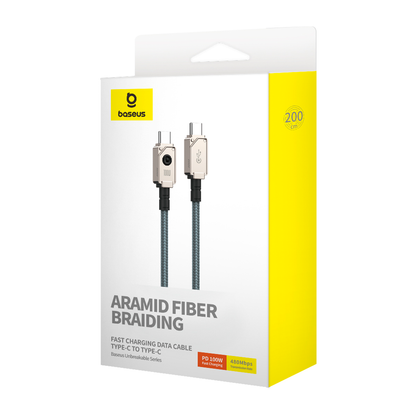 USB-C - USB-C Baseus Unbreakable -data- ja latauskaapeli, 100W, 2m, Valkoinen P10355800221-01