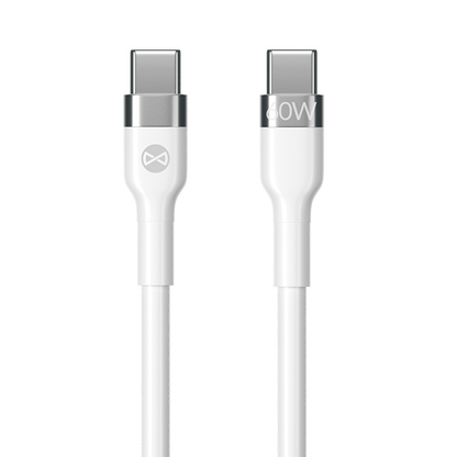 USB-C - USB-C Forever Flexible -data- ja latauskaapeli, 60W, 2m, Valkoinen