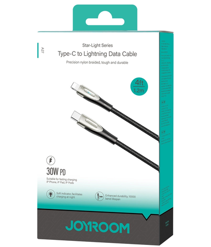 USB-C - Lightning Joyroom S-A31 -data- ja latauskaapeli, 30W, 1.2m, Musta