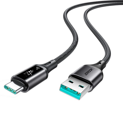 USB-A - USB-C Joyroom S-A60 StarTalk -data- ja latauskaapeli, 18W, 1.2m, Musta