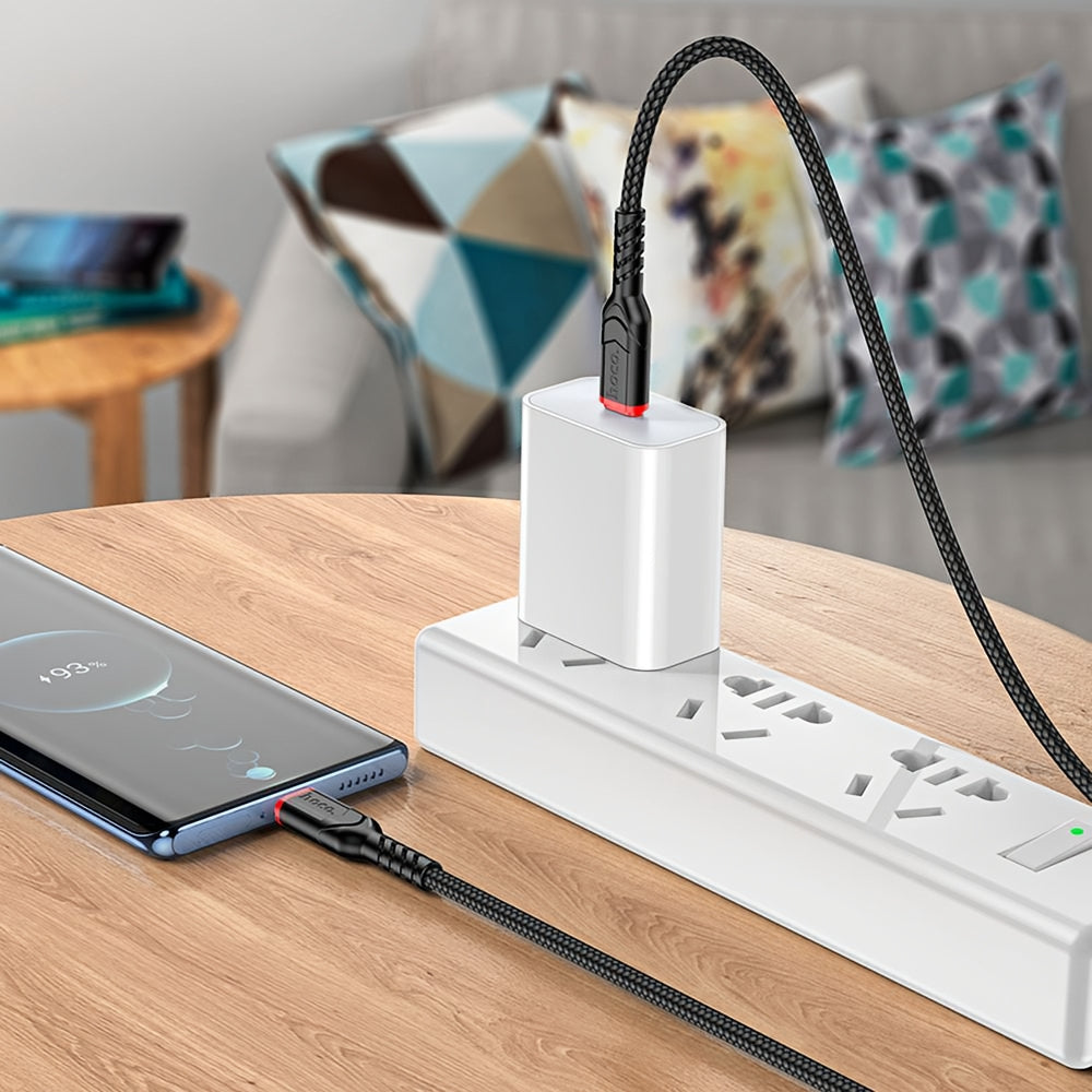 USB-C - USB-C HOCO X59 Victory -data- ja latauskaapeli, 60W, 1m, Musta