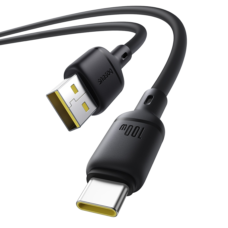 Baseus Silky USB-A - USB-C -data- ja latauskaapeli, 100W, 1m, Musta P10377703113-00