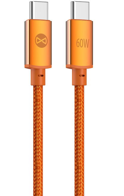 USB-C-tietojen ja latauksen kaapeli - USB-C Forever Saffron, 60W, 1m, Oranssi