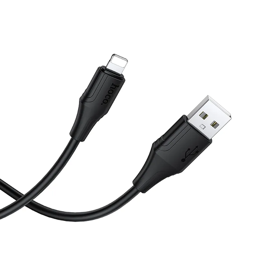 USB-A - Lightning HOCO X124 -tietojen ja latauksen kaapeli, 18W, 1m, musta