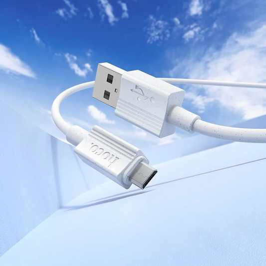 USB-A - microUSB HOCO X107 tiedonsiirto- ja latauskaapeli, 18W, 1m, valkoinen