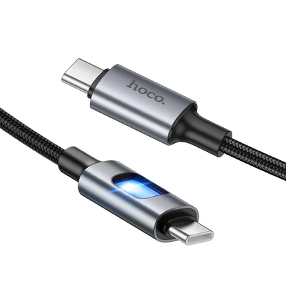 USB-C-tietojen ja latauskaapeli - USB-C HOCO U144 Led, 60W, 1,2m, Musta