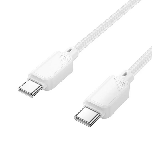 USB-C - USB-C HOCO X113 -tietojen ja latauksen kaapeli, 60W, 1m, valkoinen