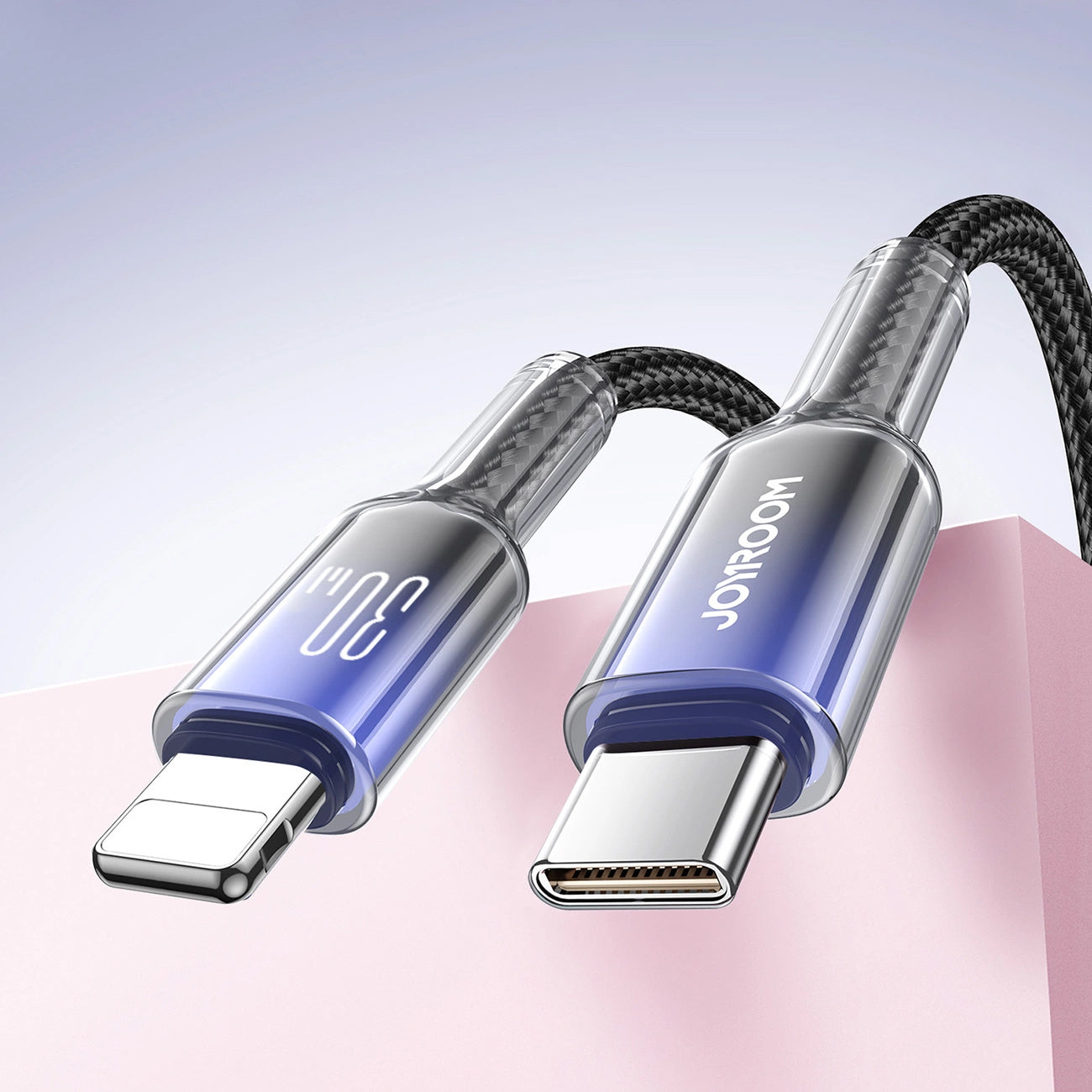 USB-C - Lightning Tietojen ja Latauksen Kaapeli Joyroom S-A42, 30W, 1,2m, Musta