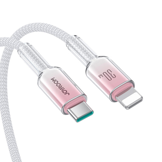 USB-C - Lightning -tietojen ja latauksen kaapeli Joyroom S-A42, 30W, 1,2 m, valkoinen