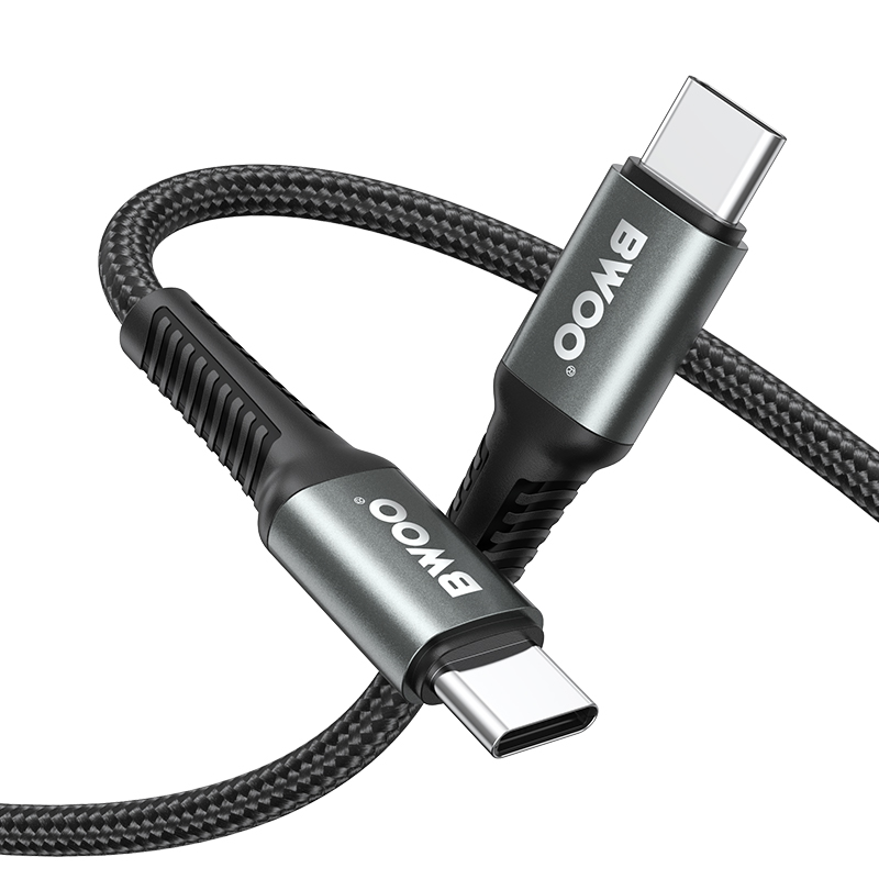 USB-C - USB-C BWOO BO-X288C-C -tietojen ja latauksen kaapeli, 60W, 1m, Musta