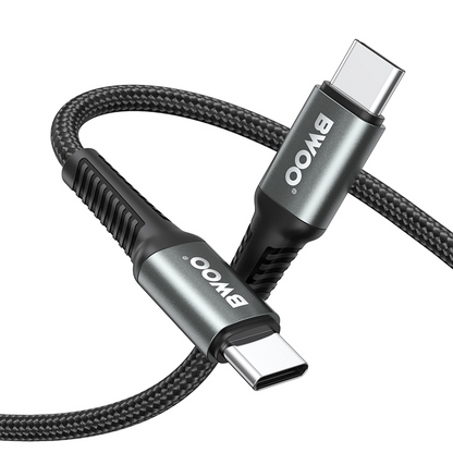 USB-C - USB-C BWOO BO-X288C-C -tietojen ja latauksen kaapeli, 60W, 1m, Musta