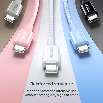 USB-C-tietojen ja latauksen kaapeli - USB-C UGREEN L502, 100W, 1m, Oranssi