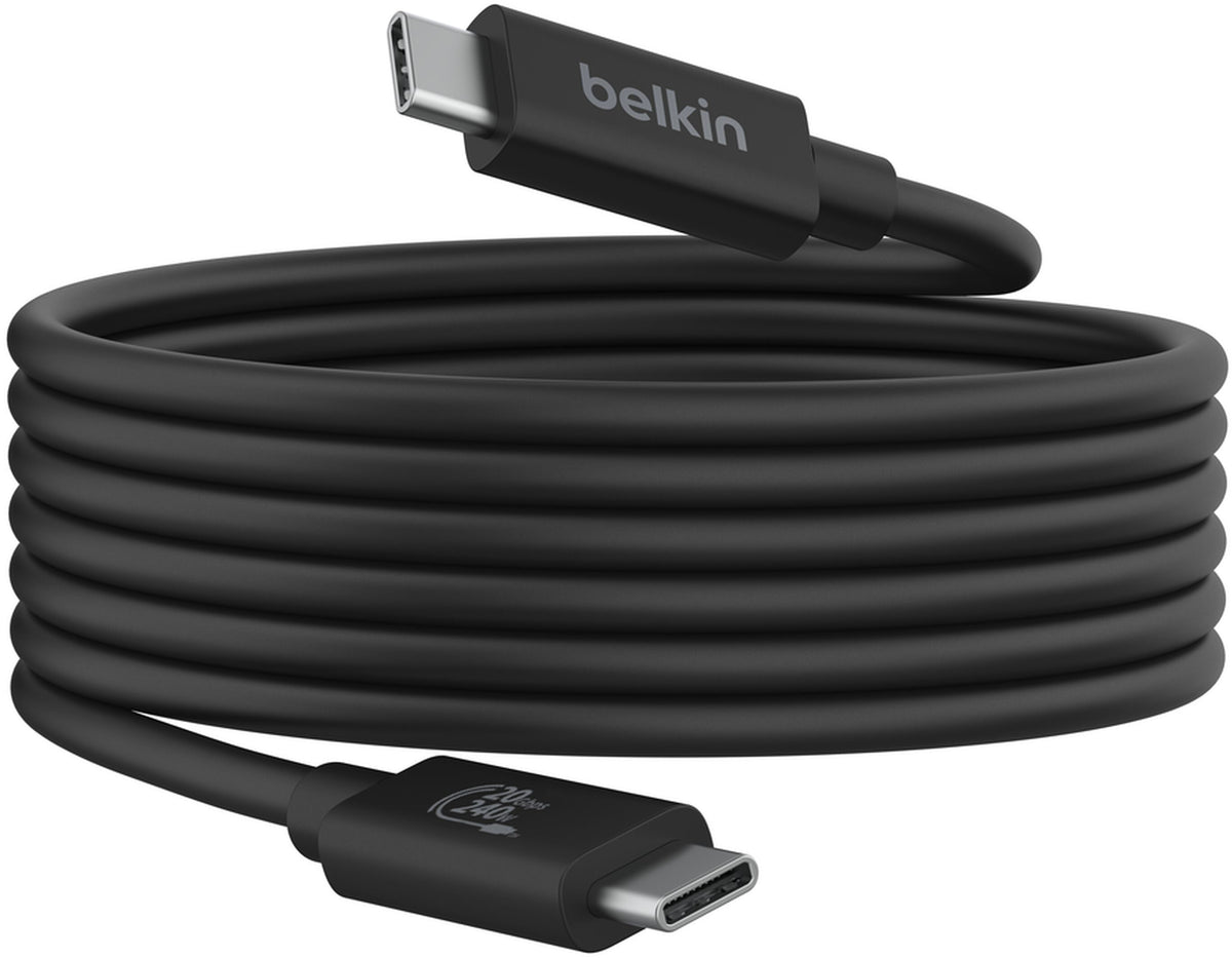 USB-C-tietojen ja latauksen kaapeli - USB-C Belkin Connect, 240W, 2m, musta INZ004bt2MBK