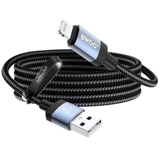 USB-A - Lightning Tietojen ja Latauksen Kaapeli BWOO BO-X401L, 18W, 1m, Musta
