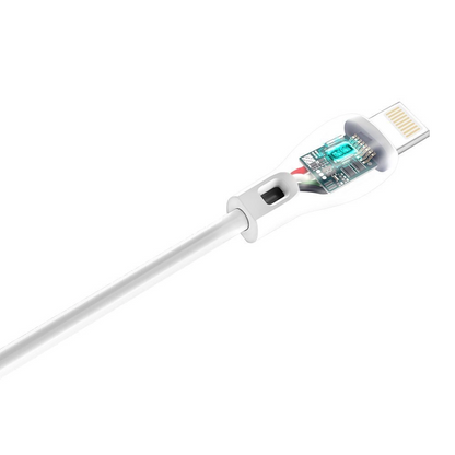 USB-A - Lightning Dudao L4L -tietojen siirto- ja latauskaapeli, 18W, 1m, valkoinen