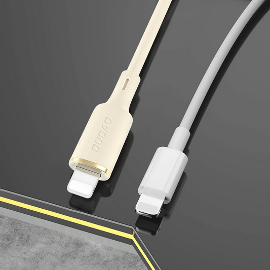 USB-A - Lightning Dudao L7SL -tietojen ja latauksen kaapeli, 18W, 1m, beige