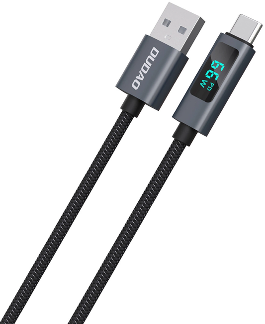 USB-A - USB-C Dudao L7T -tietojen ja latauskaapeli, 66W, 1m, musta