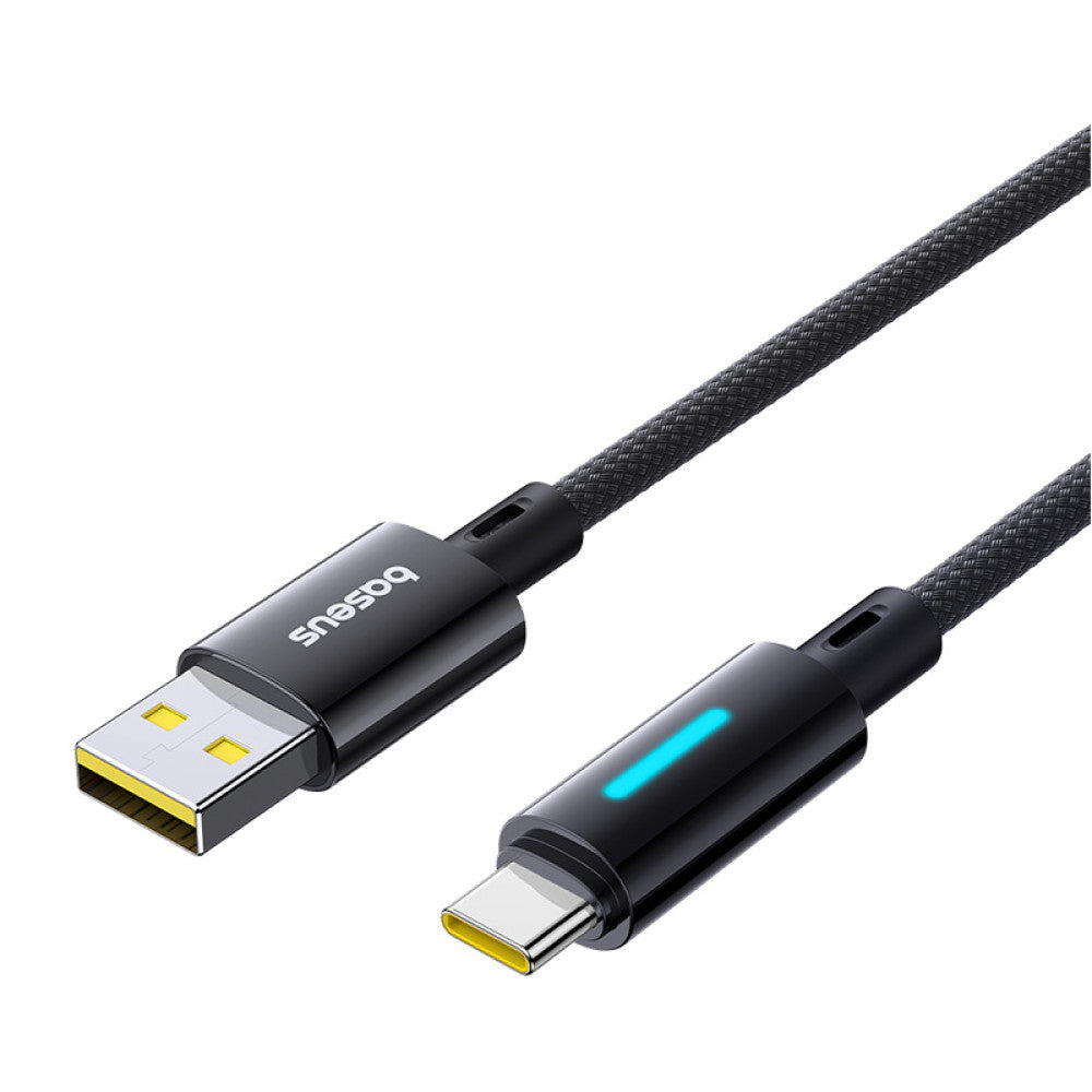USB-A - USB-C Baseus Lit Button Control -data- ja latauskaapeli, 100W, 2m, Musta P10379002121-01