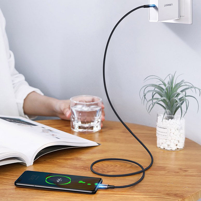 USB-C - USB-C UGREEN US316 Data- ja latauskaapeli, 100W, 2m, Harmaa