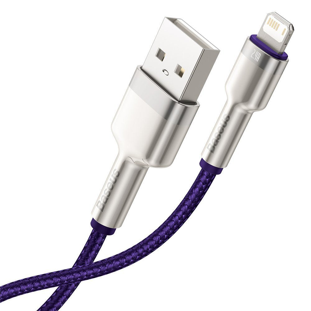 USB-A - Lightning Baseus Cafule Metal Series -data- ja latauskaapeli, 18W, 2m, Violetti CALJK-B05