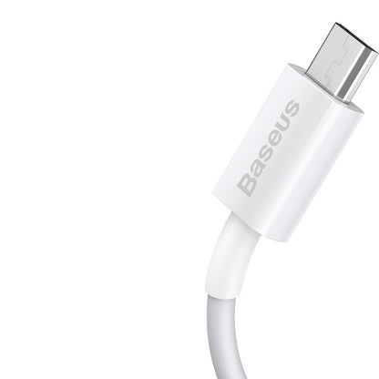 USB-A - microUSB Baseus Superior Series -kaapeli, 18W, 2m, Valkoinen CAMYS-A02