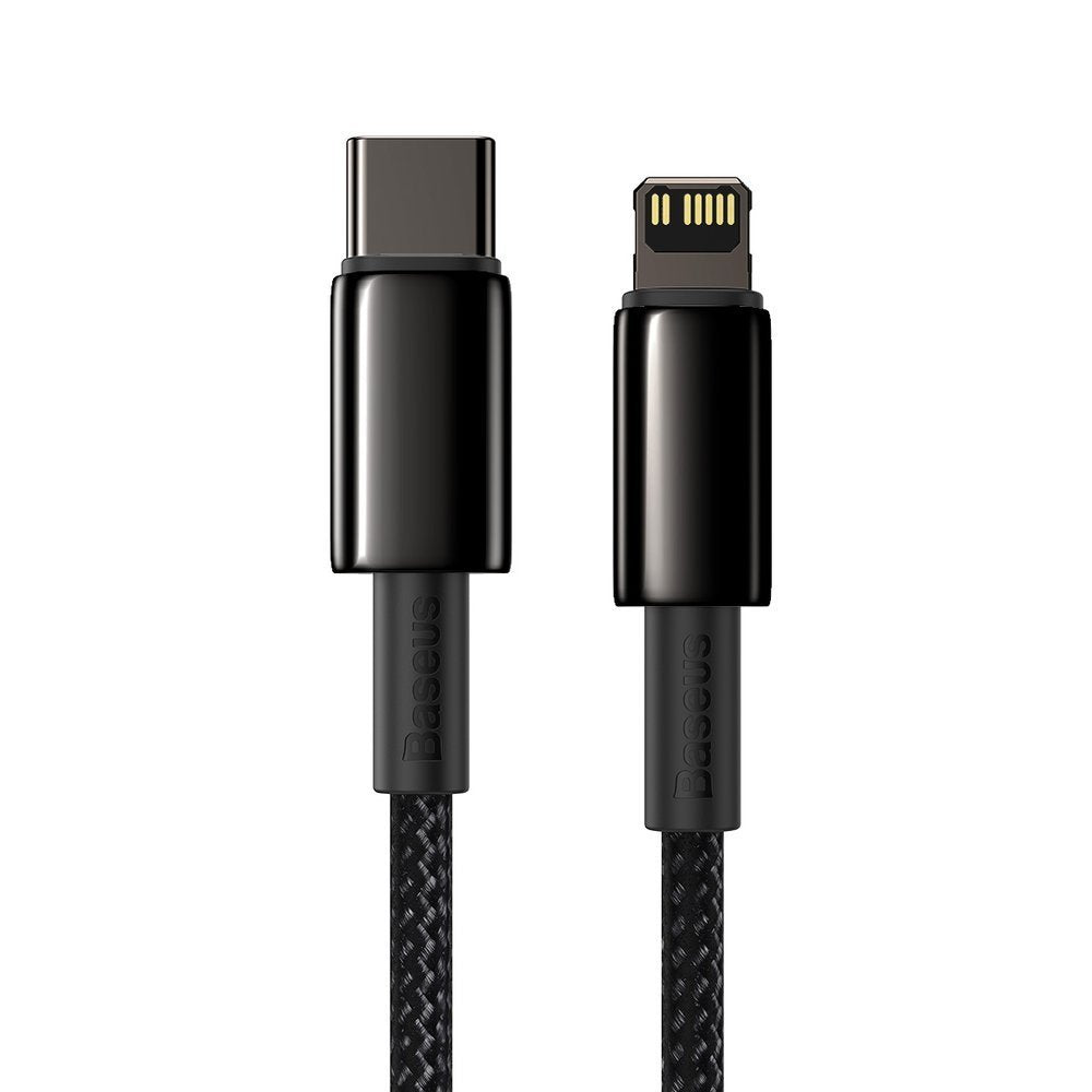 Tieto- ja latauskaapeli USB-C - Lightning Baseus Tungsten Tungsten Gold, 20W, 1m, musta CATLWJ-01 CATLWJ-01 CATLWJ-01
