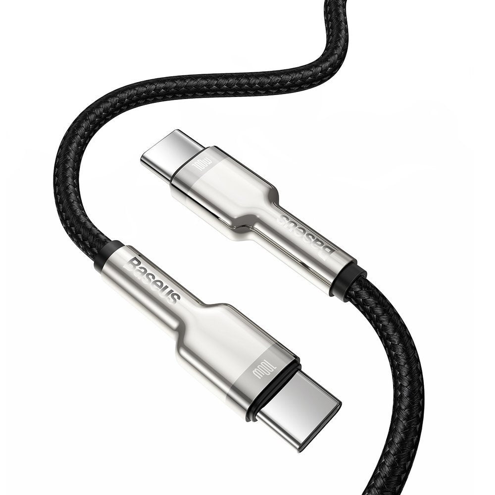 USB-C - USB-C Baseus Cafule -data- ja latauskaapeli, 100W, 2m, Musta CATJK-D01