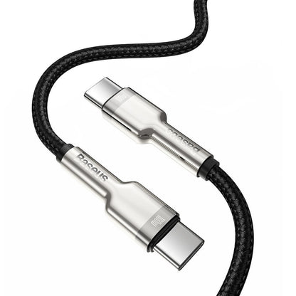 USB-C - USB-C Baseus Cafule -data- ja latauskaapeli, 100W, 2m, Musta CATJK-D01