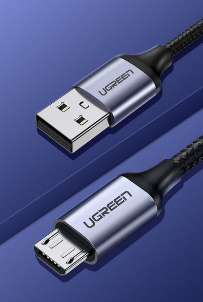 USB-A - microUSB UGREEN US290 -data- ja latauskaapeli, 18W, 1.5m, Musta