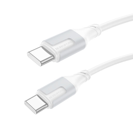 USB-C - USB-C -lataus- ja tiedonsiirtokaapeli Borofone BX101 Creator, 60W, 1m, Valkoinen