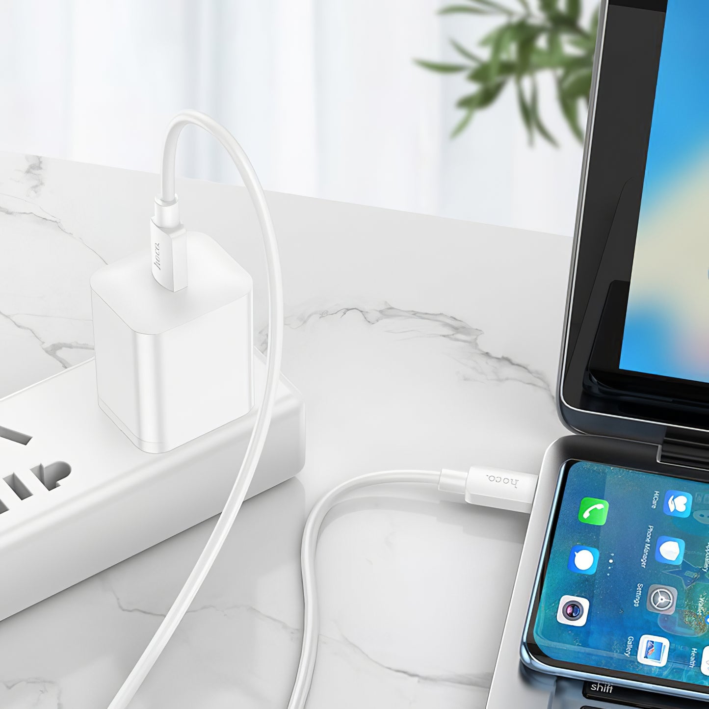 USB-C - USB-C HOCO X96 Data- ja latauskaapeli, 100W, 1m, Valkoinen