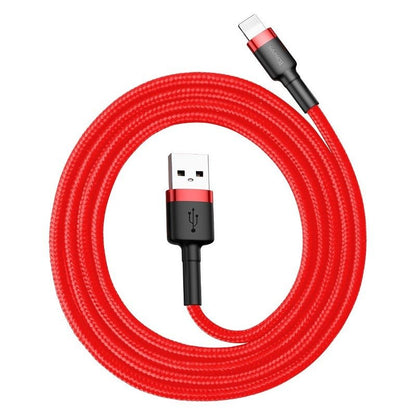 USB-A - Lightning Baseus Cafule -data- ja latauskaapeli, 18W, 1m, Punainen CALKLF-B09