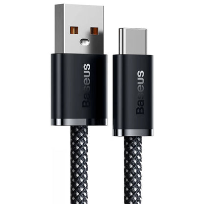 USB-A - USB-C -lataus- ja tiedonsiirtokaapeli Baseus Dynamic Series, 100W, 2m, harmaa CALD000716