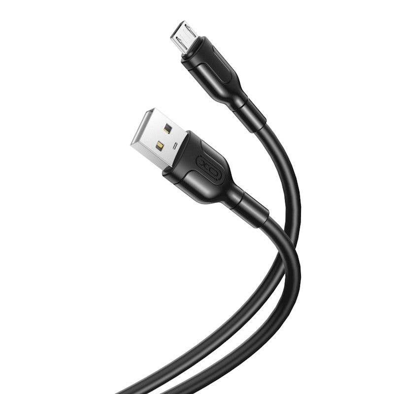 USB-A - microUSB data- ja latauskaapeli XO Design NB212, 18W, 1m, musta, musta 