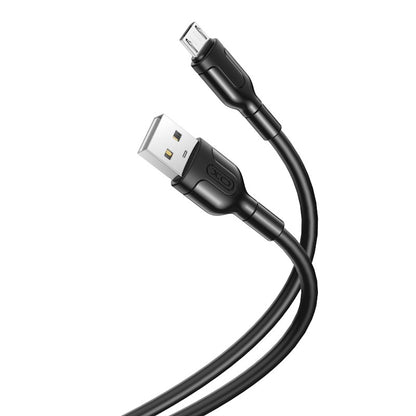 USB-A - microUSB data- ja latauskaapeli XO Design NB212, 18W, 1m, musta, musta 