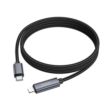 USB-C - Lightning HOCO Display X112 -data- ja latauskaapeli, 27W, 1m, Musta