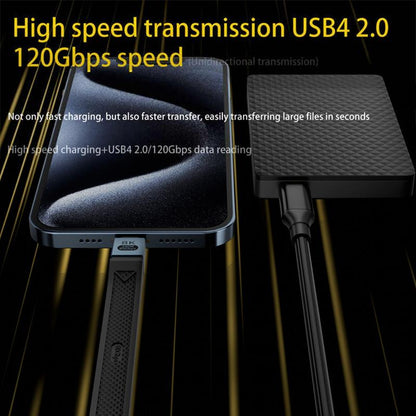 USB-C - USB-C OEM 8K Video, 240W, 0.13m, Musta Data- ja Latauskaapeli