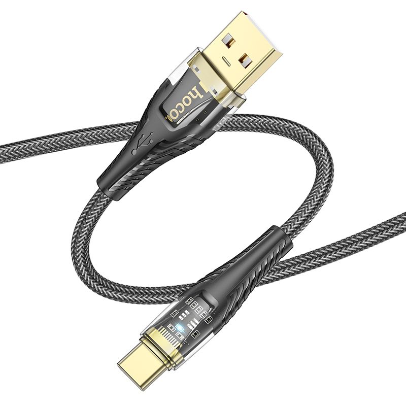 USB-A - USB-C HOCO U121 Data- ja Latauskaapeli, 18W, 1.2m, Musta