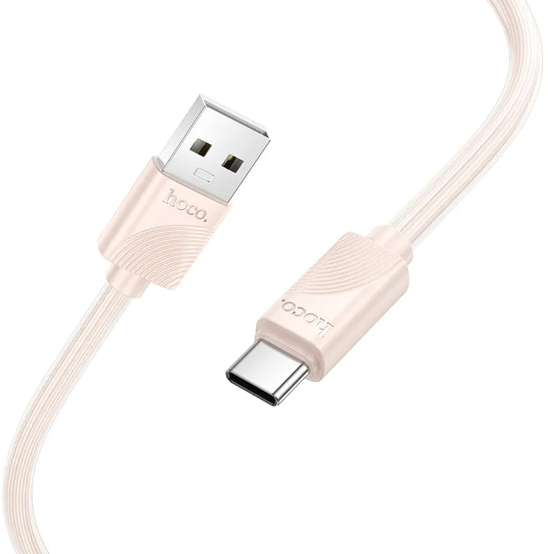 USB-A - USB-C HOCO X114 Data- ja Latauskaapeli, 18W, 1m, Vaaleanpunainen