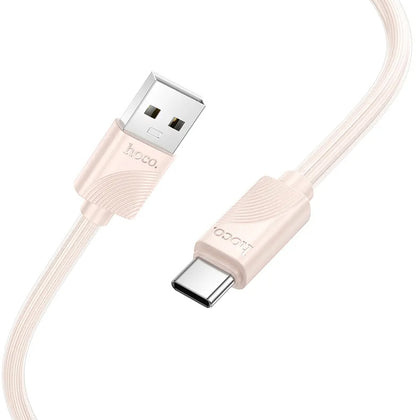 USB-A - USB-C HOCO X114 Data- ja Latauskaapeli, 18W, 1m, Vaaleanpunainen