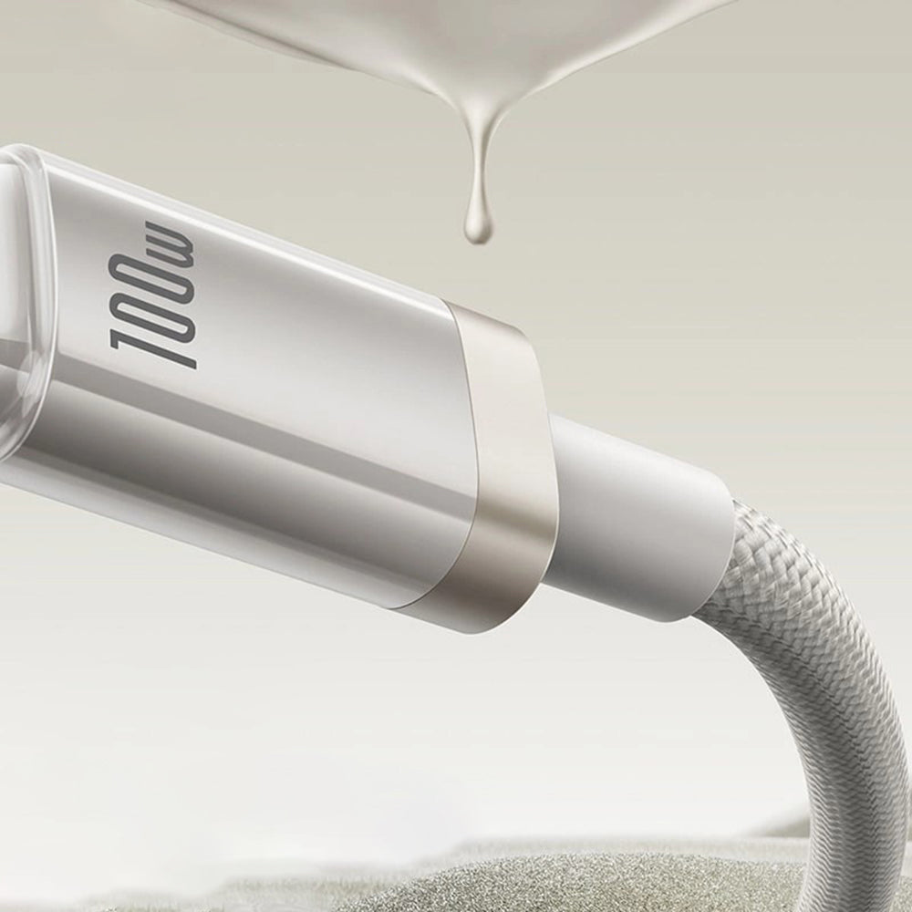USB-A - USB-C Baseus Titanium -data- ja latauskaapeli, 100W, 2m, Hopea P10378102G21-02