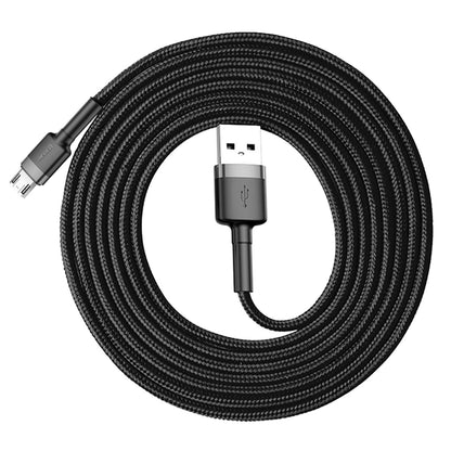 USB-A - microUSB Baseus Cafule -data- ja latauskaapeli, 18W, 2m, Harmaa CAMKLF-CG1