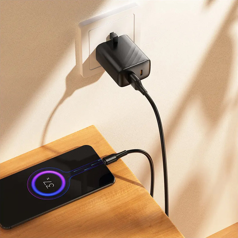 USB-A - microUSB HOCO X120 -data- ja latauskaapeli, 18W, 1m, Musta