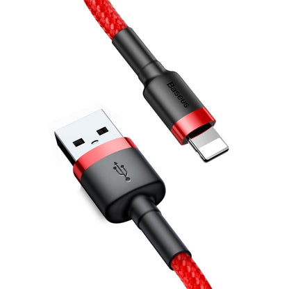 USB-A - Lightning Baseus Cafule -data- ja latauskaapeli, 18W, 3m, Punainen CALKLF-R09