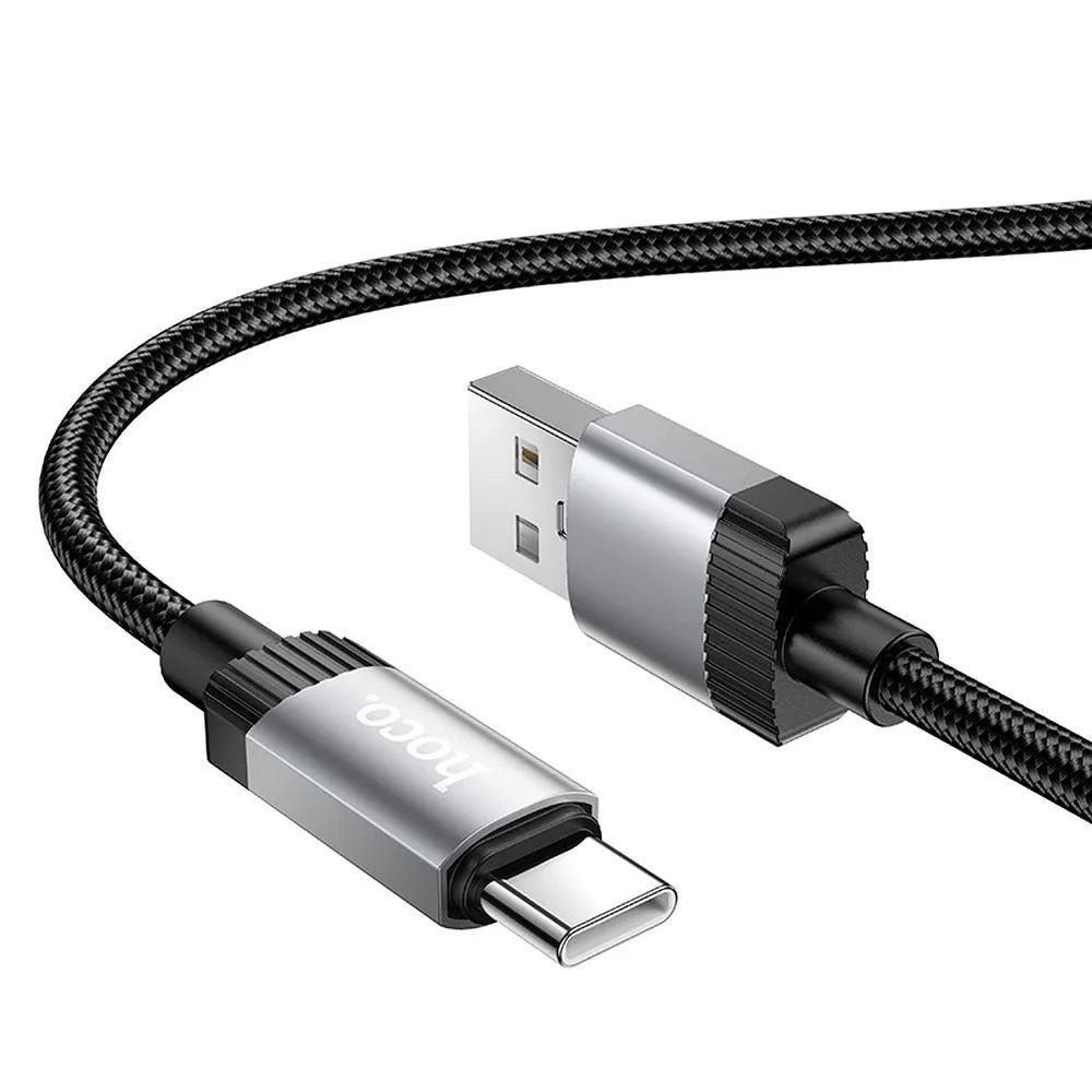 USB-A - USB-C HOCO X117 Data- ja Latauskaapeli, 60W, 1m, Musta