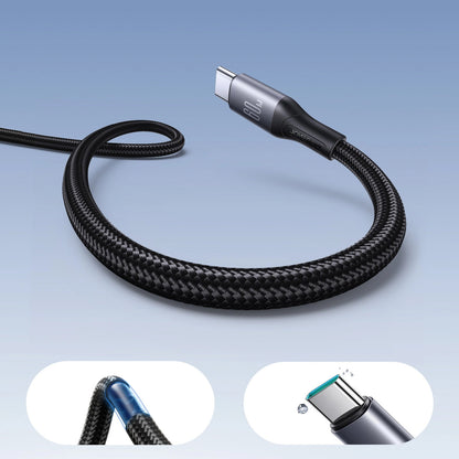 USB-C - USB-C Joyroom S-A28 Flash -data- ja latauskaapeli, 60W, 1m, Musta