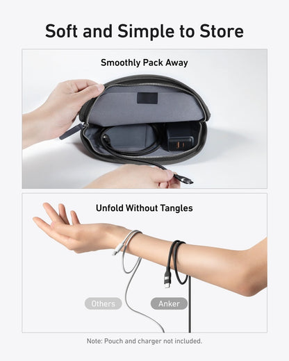 USB-C - USB-C Anker -kaapeli, 240W, 0.9m, Musta A82E2H11