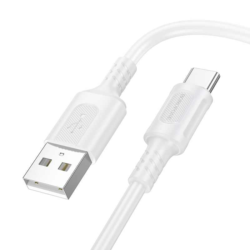 USB-A - USB-C Borofone BX111 Feliz data- ja latauskaapeli, 20W, 1m, Valkoinen