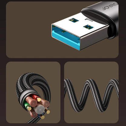 USB-A - Lightning Joyroom S-A56 EnjoyX Angled -data- ja latauskaapeli, 18W, 1.2m, Musta